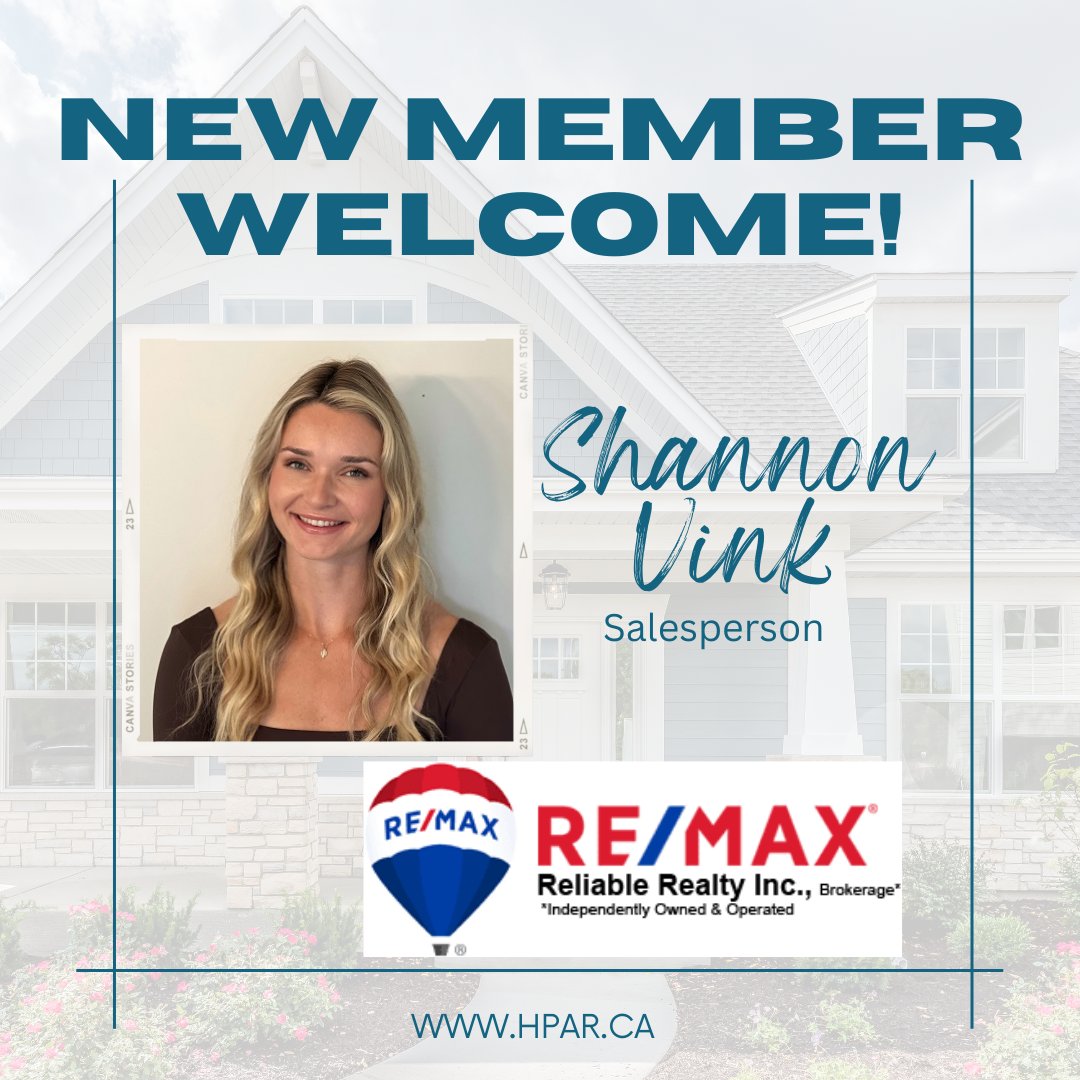 PerthHuron's tweet photo. New Member Welcome to the Huron Perth Association of REALTORS® to Shannon Vink  - Salesperson at RE/MAX Reliable Realty.
.
.
.
#NewMember #HPAR #REALTORS® https://t.co/7ngcoXIMio
