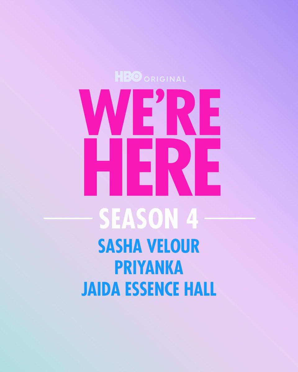 thequeenpri's tweet photo. New season.
New Queens.
Same mission.
 
#WereHere Season 4 with @sasha_velour, @jaidaehall and me, Pri is coming soon to @HBO @StreamonMax 

https://t.co/stCw9Hecev https://t.co/kdsr2SG4y1