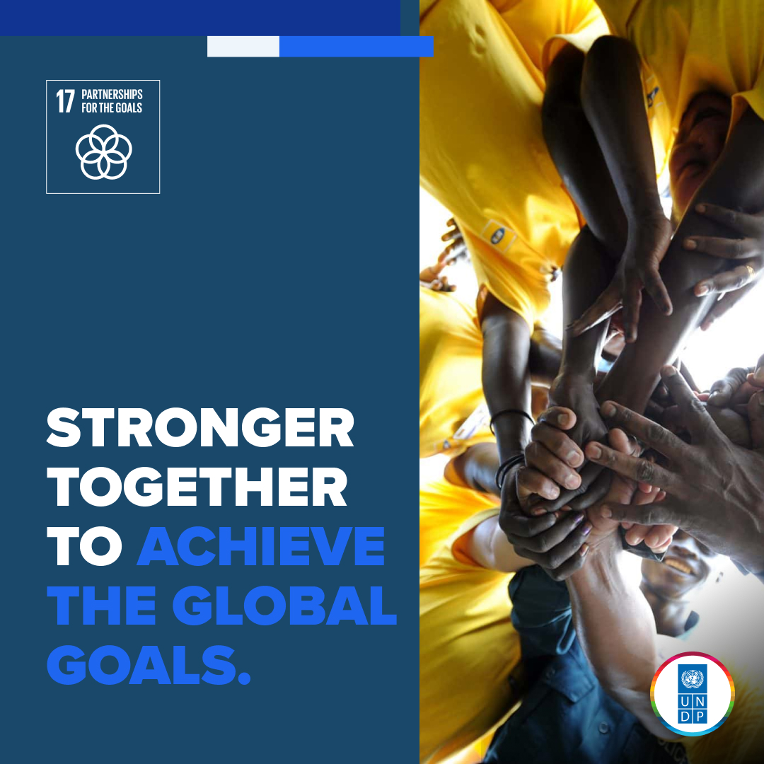 We are stronger together. Achieving the #GlobalGoals requires the partnership of governments, private sector, civil society and citizens to make sure we leave a better planet for future generations. Find out more: go.undp.org/SDGs