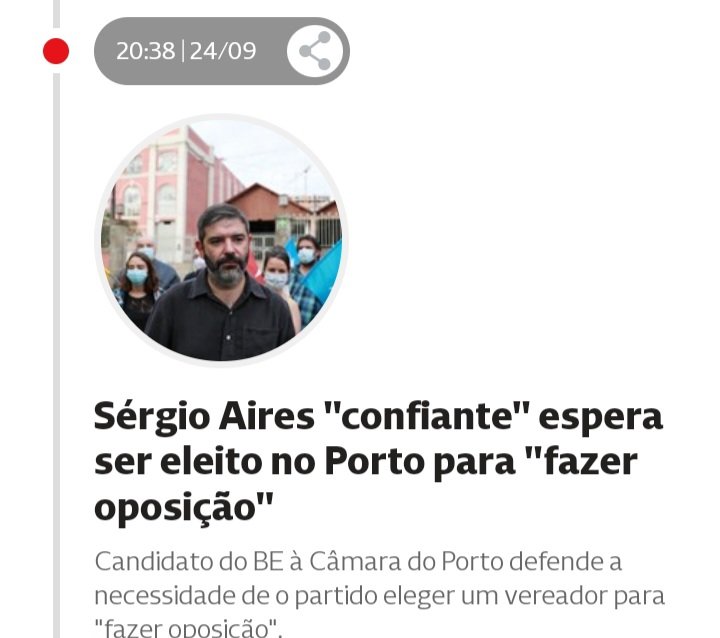 Passados quase dois anos de ter sido meu adversário à Câmara do Porto pergunto ao <a href="/sergio_aires/">Sérgio Aires</a> que oposição fez? 

É uma pena que o <a href="/BlocoDeEsquerda/">Bloco de Esquerda</a> apresente candidatos que sejam sempre uma desilusão para os seus votantes. E a culpa não é só da ideologia defunta. É de vontade.