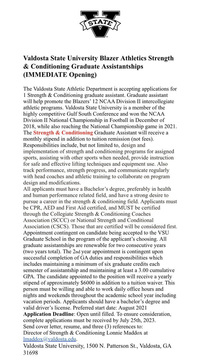 We’re looking to make an immediate hire for one of our graduate assistant positions. Apply now.