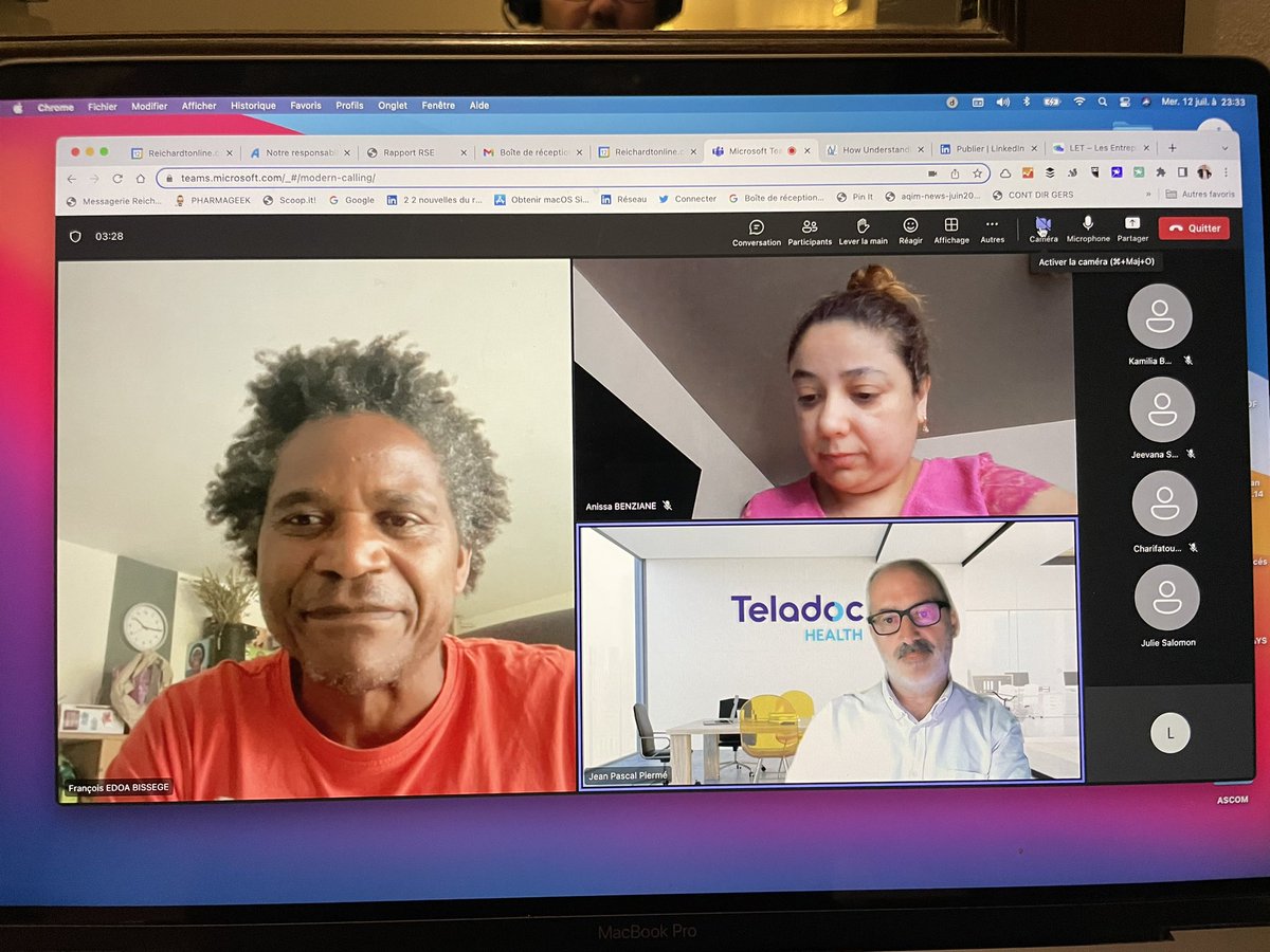 LionelREICHARDT's tweet photo. Super cours ce soir pour les étudiants du #mbadmbhealth sur la #telesante avec Jean Pascal Pierme de @TeladocHealth et président du LET (les entreprises de la télémédecine) et Julie Salomon de @_Qare_  et VP affaires médicales du LET👍💪🙏merci à tous les deux ! Hcsmeufr https://t.co/rMDEXPzHod