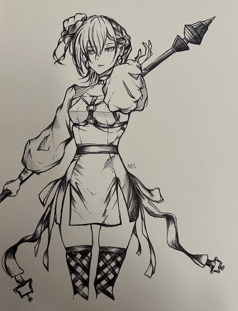 nelrrrr's tweet photo. Noelle from Nier Reincarnation biro drawing <3 

#nier #nierreincarnation #NieRAutomata #NieRReplicant #fanart #animefanart https://t.co/woQB2DQjL1