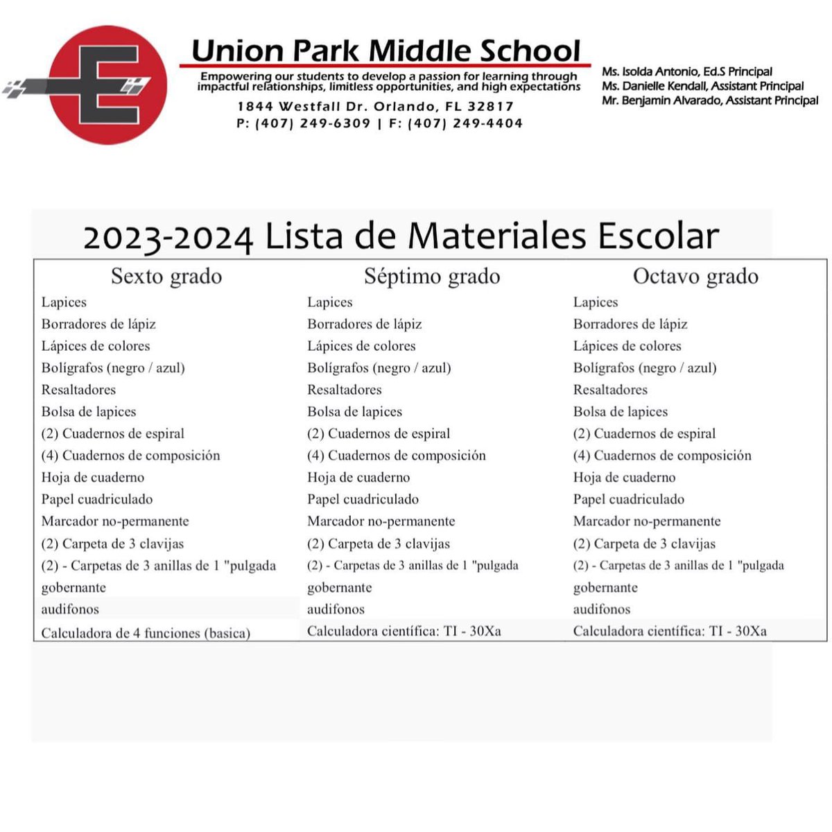 Hello UPMS families, here is the 23-24 school supply list!