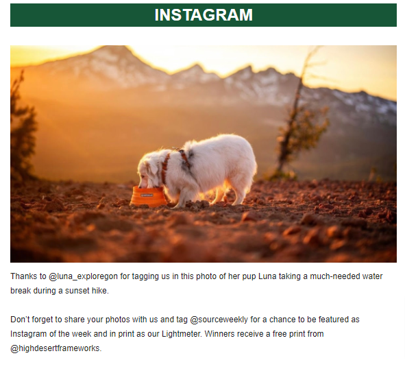 HDFRAMEWORKS's tweet image. You too can be a @sourceweekly  Instagram of the week winner. @luna_explorego  was this week&apos;s big winner. Not only do you get 15 minutes of fame at The Source Weekly but you also receive a free 11x14 or 16x20 photo print from @highdesertframeworks #IGWSourceWeekly