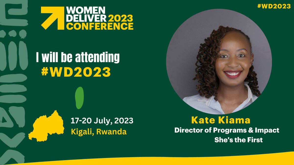 Kate Kiama (@kate_kiama) on Twitter photo I’m attending #WD2023 in Kigali, Rwanda🇷🇼 in July 🎉 🎉! I can’t wait to meet #GenderEquality champions from around the world.<a href="/WomenDeliver/">Women Deliver</a> <a href="/shesthefirst/">She's the First</a> I’m attending #WD2023 in Kigali, Rwanda🇷🇼 in July 🎉 🎉! I can’t wait to meet #GenderEquality champions from around the world.<a href="/WomenDeliver/">Women Deliver</a> <a href="/shesthefirst/">She's the First</a>