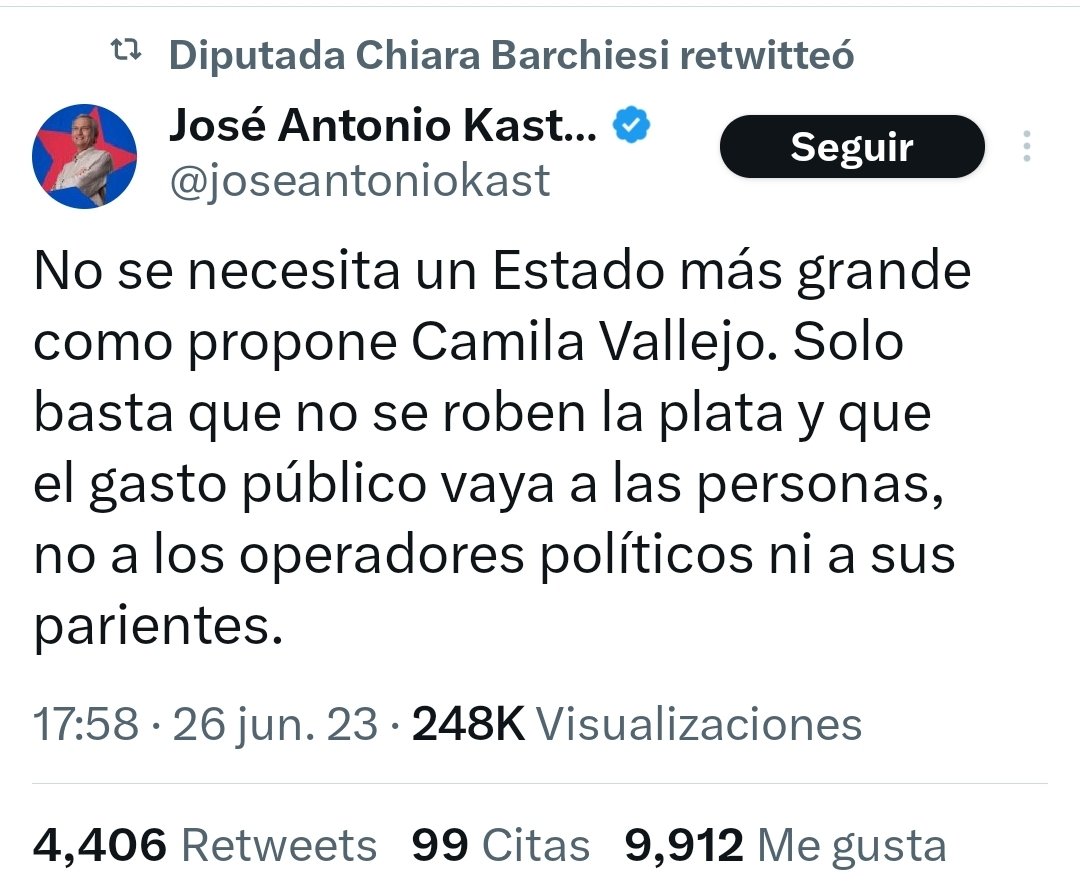 Janet90476632's tweet photo. Sabían que @joseantoniokast dice que 🇨🇱 necesita un Estado pequeño y que lo que hace falta es que no se roben la plata, pero resulta que su partido politico @PRChile es el segundo detrás de @FundJaimeGuzman en recibir la mayor cantidad de dineros transferidos desde el Estado 😏 https://t.co/BSYDyaU4od