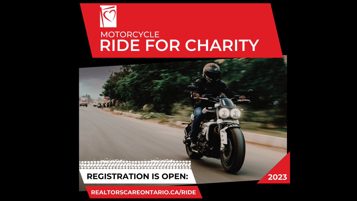 ONREALTORSCare's tweet photo. Registration just opened! Let's go! https://t.co/2P9pThPbpn  🏍️ ❤️ 🏡  #REALTORSride2023 https://t.co/FfQFQpshnV