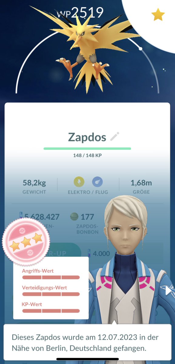 FragGira's tweet photo. Da macht man ein Mal ein Zapdos 🙄😂 #PokemonGo https://t.co/46QFRrHDP3