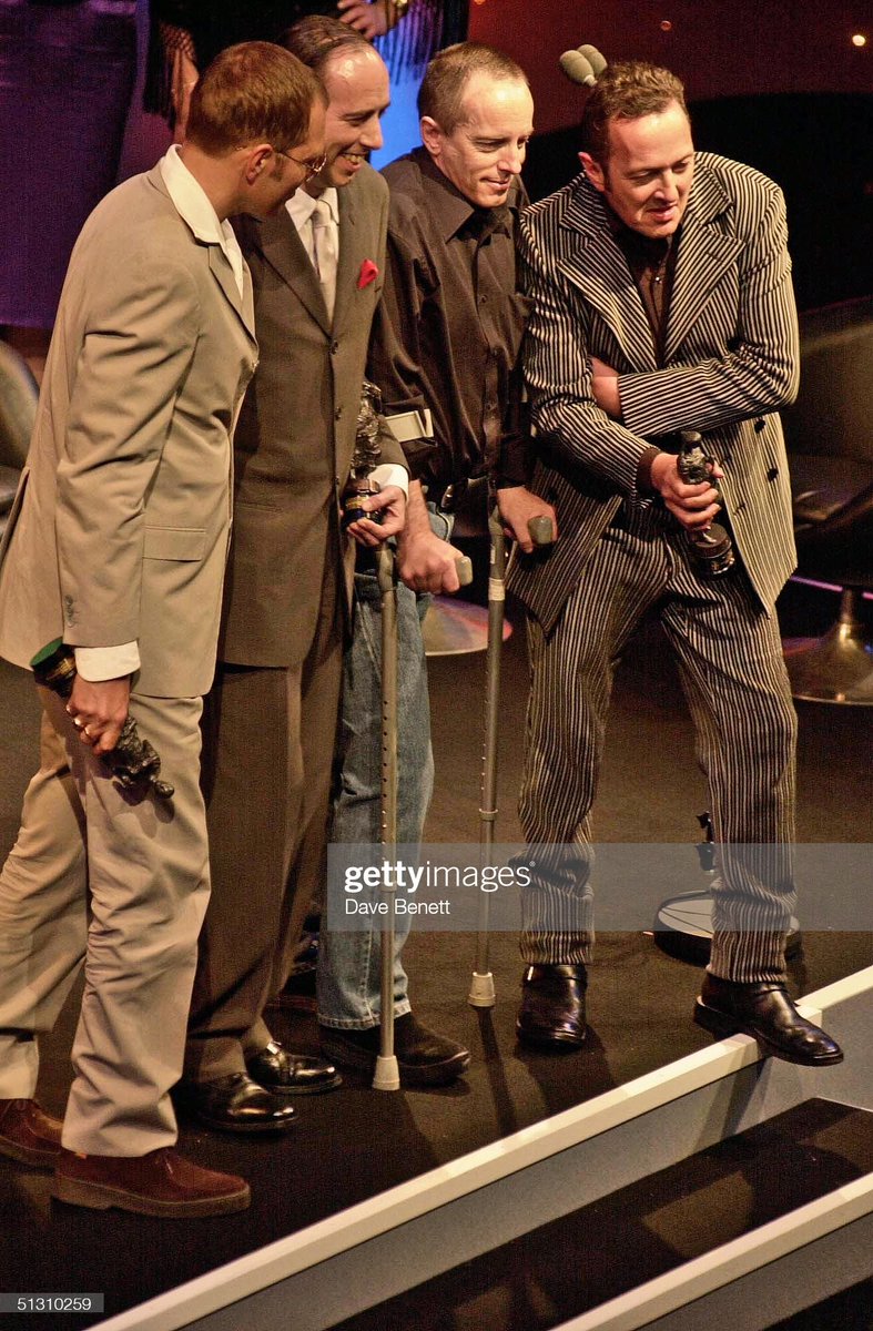 PunKandStuff's tweet image. Maybe the last pic of #TheClash together.
Photographed receiving an award at the 2001 Ivor Novello Awards at The Grosvenor House Hotel, May 2001 #RipJoe