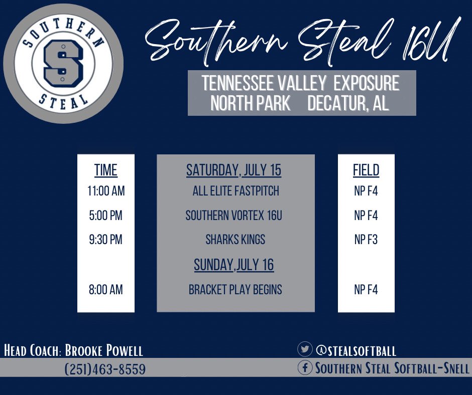 Ella Houston (@ella_houston10) on Twitter photo Last tournament of the summer this weekend at Tennessee Valley Exposure!! Can’t wait!! <a href="/stealsoftball/">Southern Steal Softball</a> <a href="/CoachOAllZones/">AllZonesFastpitch</a> Last tournament of the summer this weekend at Tennessee Valley Exposure!! Can’t wait!! <a href="/stealsoftball/">Southern Steal Softball</a> <a href="/CoachOAllZones/">AllZonesFastpitch</a>
