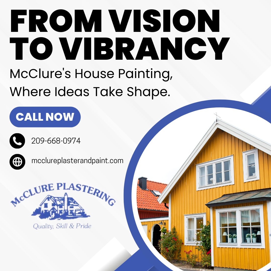 mcclureplaster's tweet image. Step into a world of buzzing possibilities with McClure Plaster &amp;amp; Paint, Inc.'s house painting services! From elegant neutrals to bold and daring hues, we have the expertise to create the perfect backdrop for your dream home.

#exteriordesign #residentialpainting #walltexture