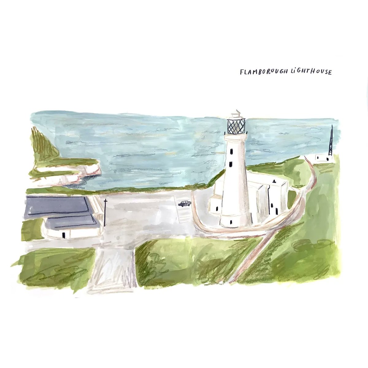 I've started a little personal project of painting places from my childhood and places I've been on holidays. 
Here's the first four. 
- Whitby.
- Port Isaac.
- Padstow.
- Flamborough Lighthouse.