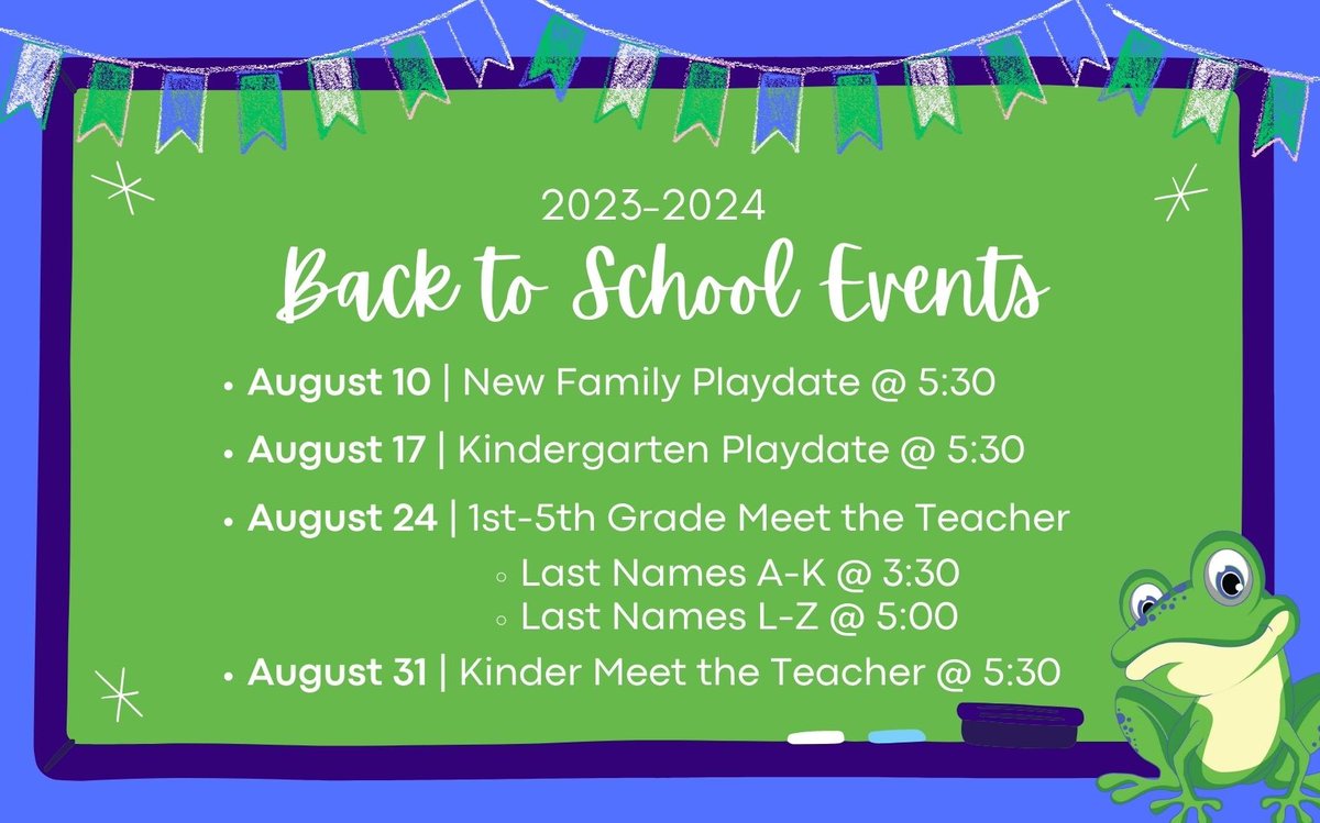 Save the dates for our back to school events!