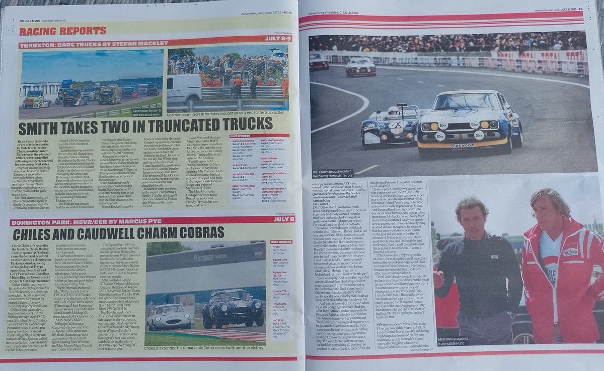 Paul Truswell (@paultruswell) on Twitter photo Anyone else struggling to find their way through this week's Motorsport News?
Jochen Mass Q&A a real adventure!
<a href="/MNmotorsport/">Motorsport News</a>
#checkthepagenumbers Anyone else struggling to find their way through this week's Motorsport News?
Jochen Mass Q&A a real adventure!
<a href="/MNmotorsport/">Motorsport News</a>
#checkthepagenumbers