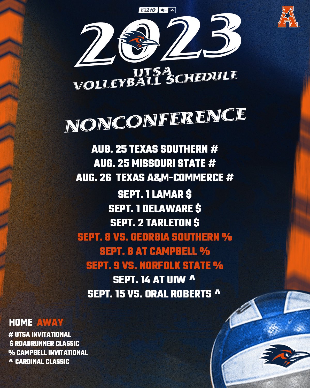 UTSA Volleyball on Twitter "ICYMI We dropped the 2023 Schedule! 🔥