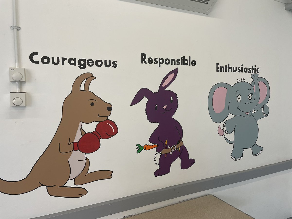 Fosse_TMET's tweet photo. Mrs Daly continues her hard work painting our school values onto the dining hall walls for all to see #fmcommunity #fmschoolvalues #fmkindness #fmcourage #fmcuriosity #fmresilience #fmresponsibility #fmenthusiasm https://t.co/Ti3Br5IkMr