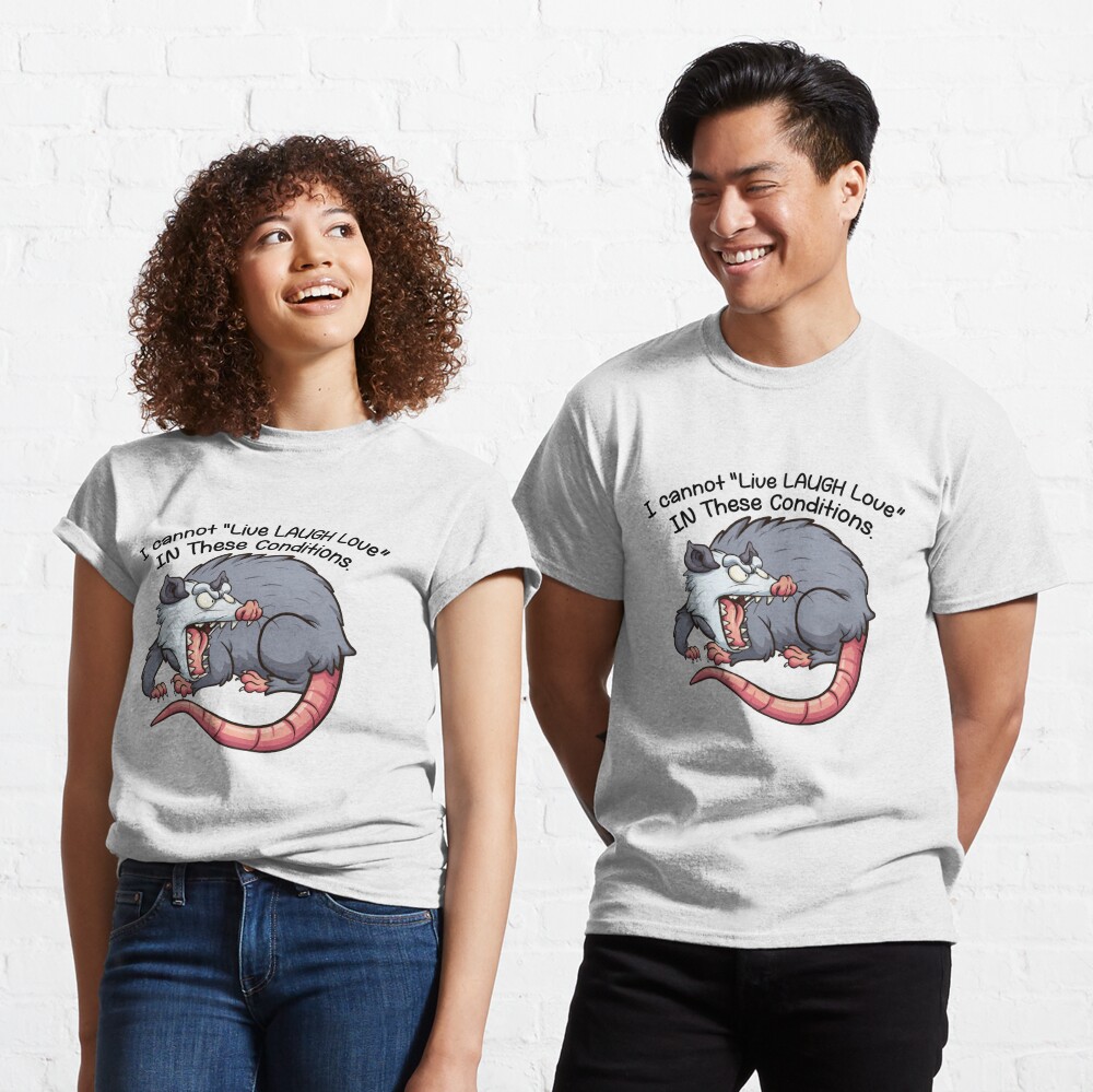 i cannot 'Live Laugh Love' IN THese CONDITIONS Classic T-Shirt

Link1 ➡redbubble.com/i/t-shirt/i-ca…

Link2➡ teepublic.com/t-shirt/475834…
.
#icannotlivelaughloveintheseconditions #possum #possummemes #possums #possumkingdomlake #possummagic #possumlove #possumhunting #possumart