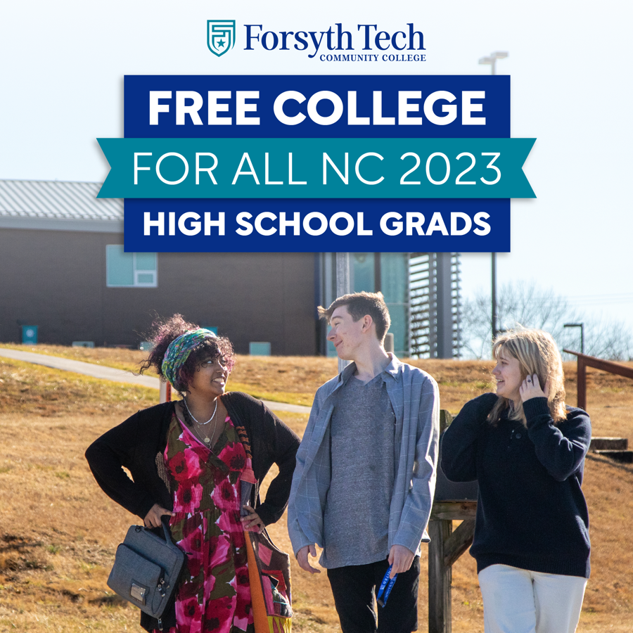 Exciting news! Forsyth Tech is proud to offer free college tuition and fees to all 2023 high school grads in NC. We're #Trailblazers prioritizing affordable education for our community. For details, visit: forsythtech.edu/classof2023 #APlaceOfPromise
