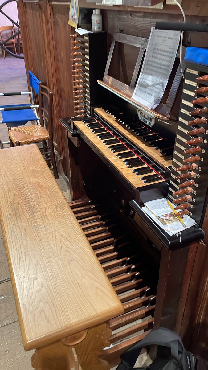 It's not every day that you get to play an Italian organ that is so old that it still relies on the original (almost) wind chest, and still has the original winding wheel that operated the bellows in years gone by. The poor organ is getting a bit of a shock with me turning up. https://t.co/4xAT5nl4Mc