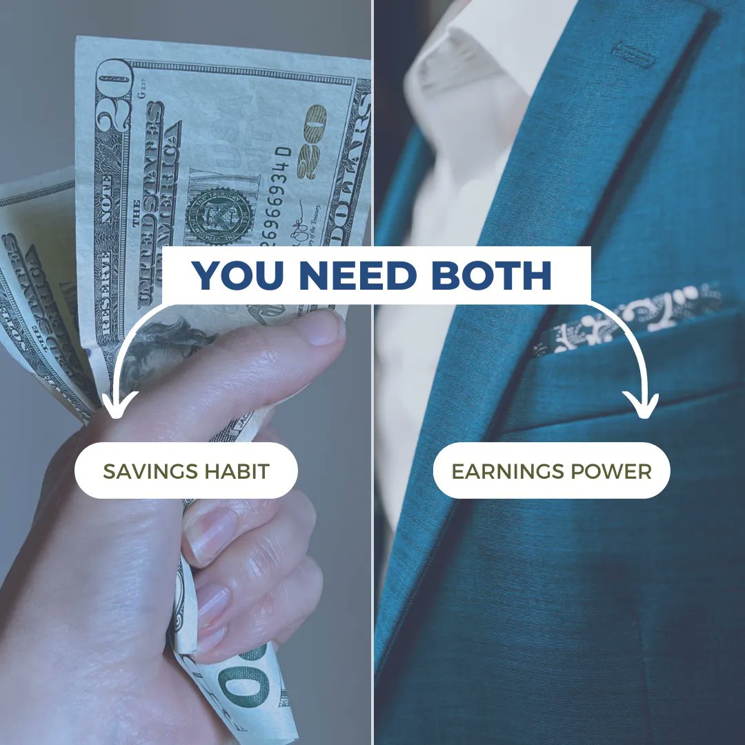 beyondfinances's tweet photo. Regardless of how much you make, you won’t have wealth if you can’t save some of those earnings.

You need a killer savings habit. AND you need a high-enough income to support those ambitious savings and wealth-building efforts. https://t.co/Ti0whKljyF