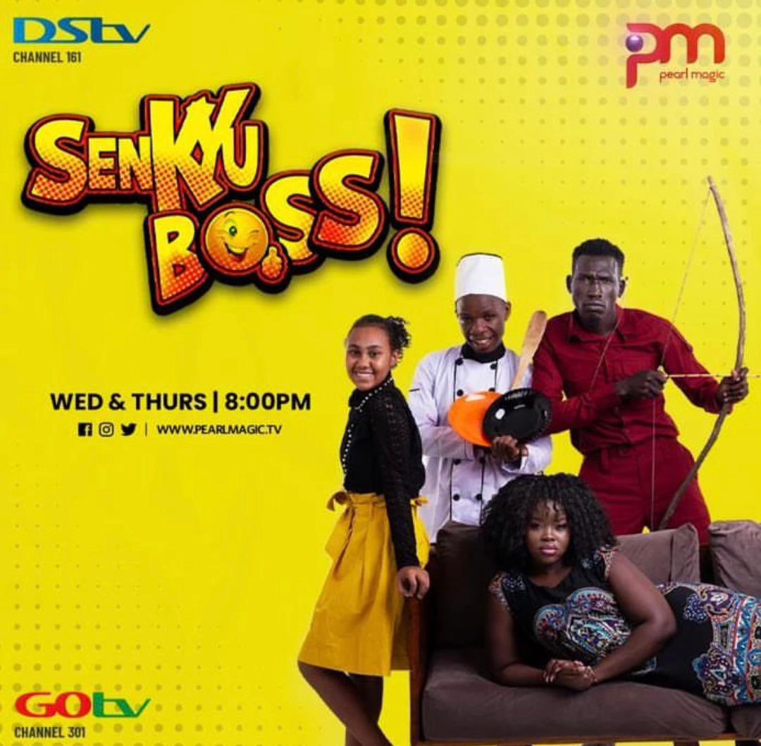 kasawulibantu's tweet photo. The time is now just tune in @PearlMagicTV and catch up with this comedy sitcom #senkyuboss starring @okellokelo @OptionalAllan @Haniprisca https://t.co/U2VRWxIswC