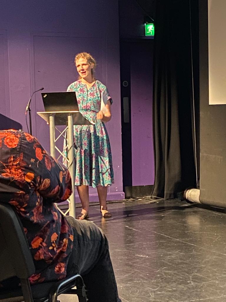 takingflightco's tweet photo. Energising to attend this today, brilliant to see #CreativeAssociate Ruth Stringer speaking about her sustainable practice, and lovely to hear a shoutout about our comms focus on sustainability in our copro of  #Road with @RCTtheatres https://t.co/uqjyx9lrPc