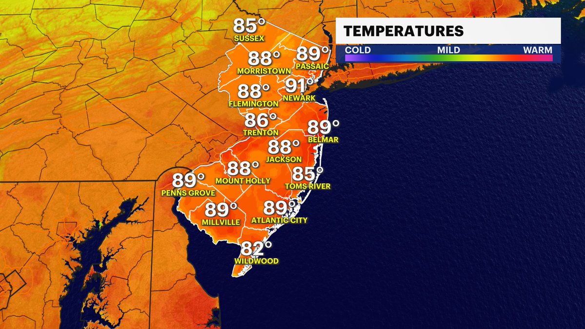 MichelePowersWx's tweet photo. 🥵🌞Hot today, slightly sticky... but feeling HUMID again very soon.
#AirQualityalert #njweather #hazyhothumid #summer2023
@news12nj https://t.co/ltqmjF0A1s https://t.co/4UxHY24YNR