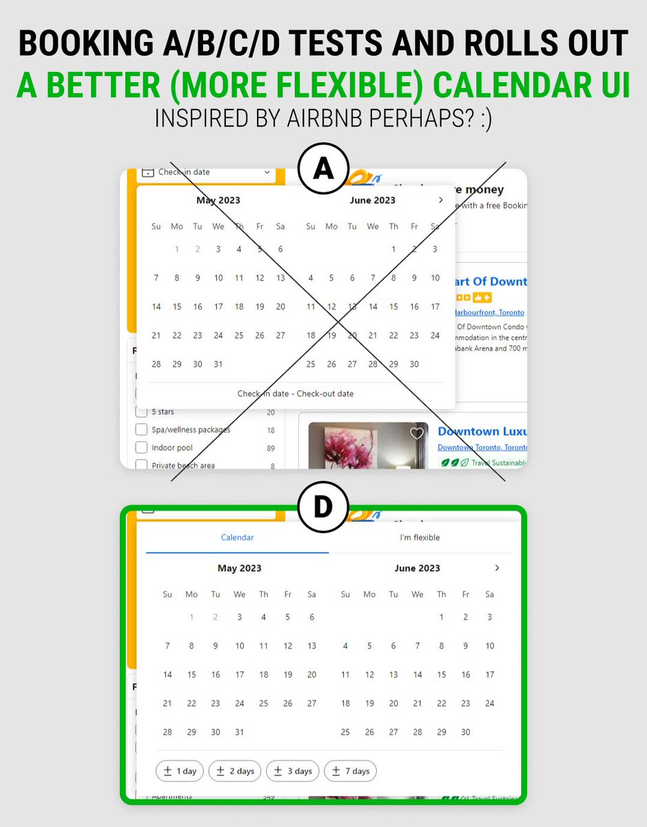 jlinowski's tweet image. Booking detects a better calendar UI widget. Full screenshots here:
goodui.org/leaks/booking-…

#ui #ux #uidesign