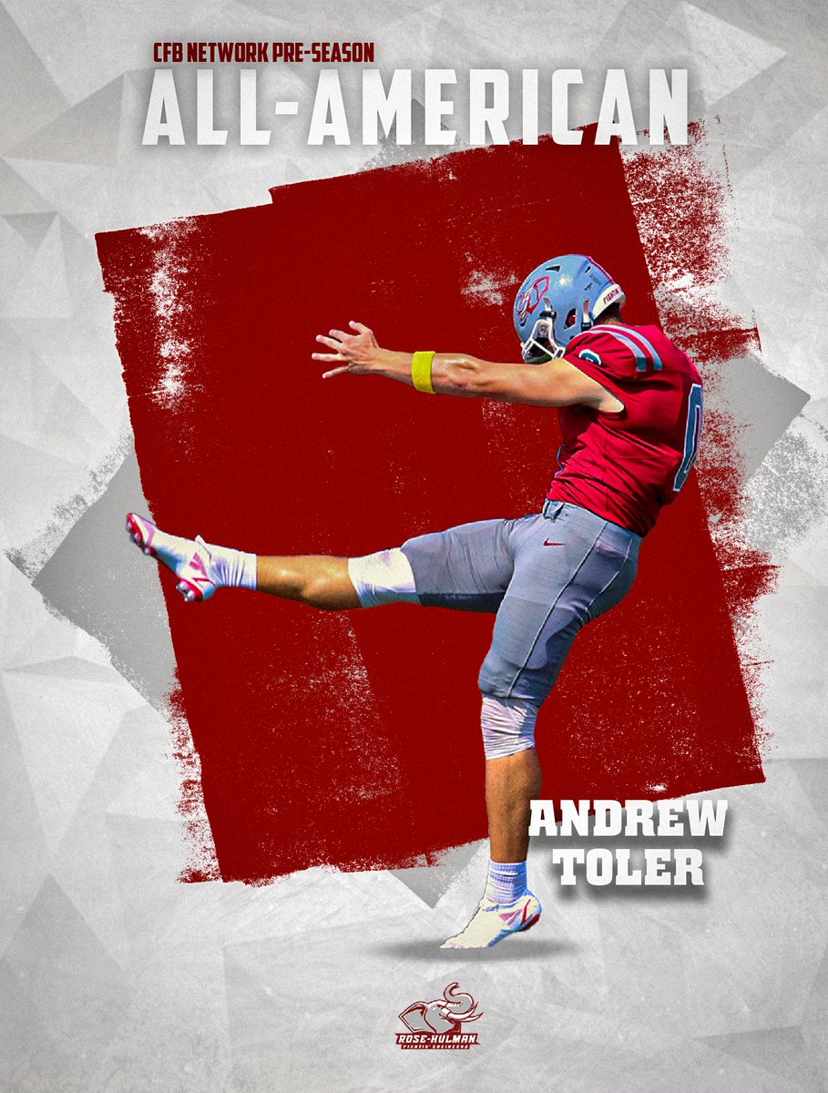 RoseHulmanFB's tweet photo. 𝐏𝐮𝐧𝐭𝐞𝐫𝐬 𝐚𝐫𝐞 𝐩𝐞𝐨𝐩𝐥𝐞 𝐭𝐨𝐨... 

Congratulations to Andrew Toler on his pre-season recognition! 

#WeWork https://t.co/H78mpAAcvI