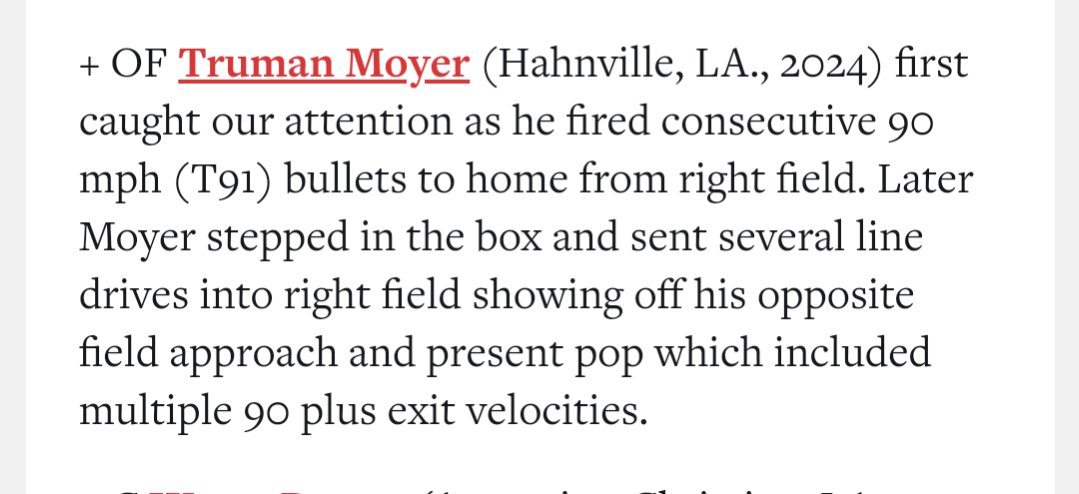 From PBR Mississippi scout report 7/11...