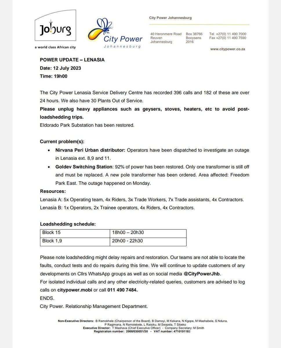 CityPowerJhb's tweet photo. Region G #LenasiaSDC
#Goldev #Nirvana #LenasiaExt8 ^DR https://t.co/Kz3NHwXlbR