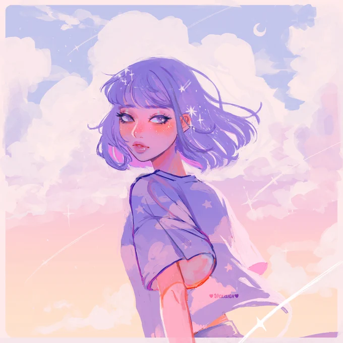 hello #PortfolioDay! °ʚ(*'꒳`*)ɞ°my name is vicki and i love drawing to express myself! cute and beautiful subjects are favorites of mine, particularly with magical and celestial themes~ i also love making stationery with my  