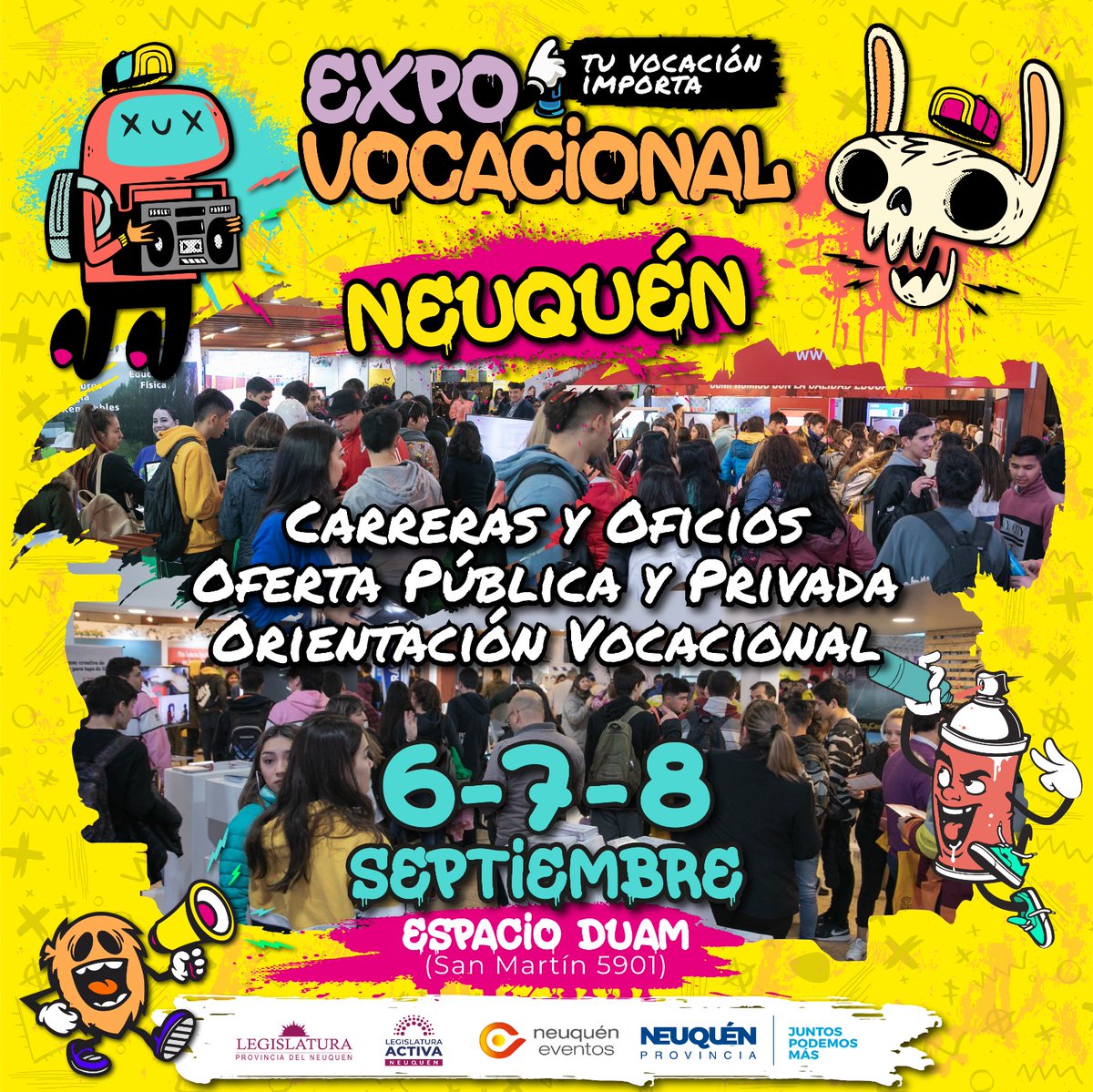 ecydense's tweet photo. #ExpovocacionalNEUQUÉN 

La muestra educativa más grande de la Patagonia llega a la capital provincial con toda la info que necesitas!

📷6, 7 y 8 de septiembre en ESPACIO DUAM

#Egresados2023 #Promo2023 #TuVocacionImporta #Estudiantes #Futuro https://t.co/nSXiMmpo24