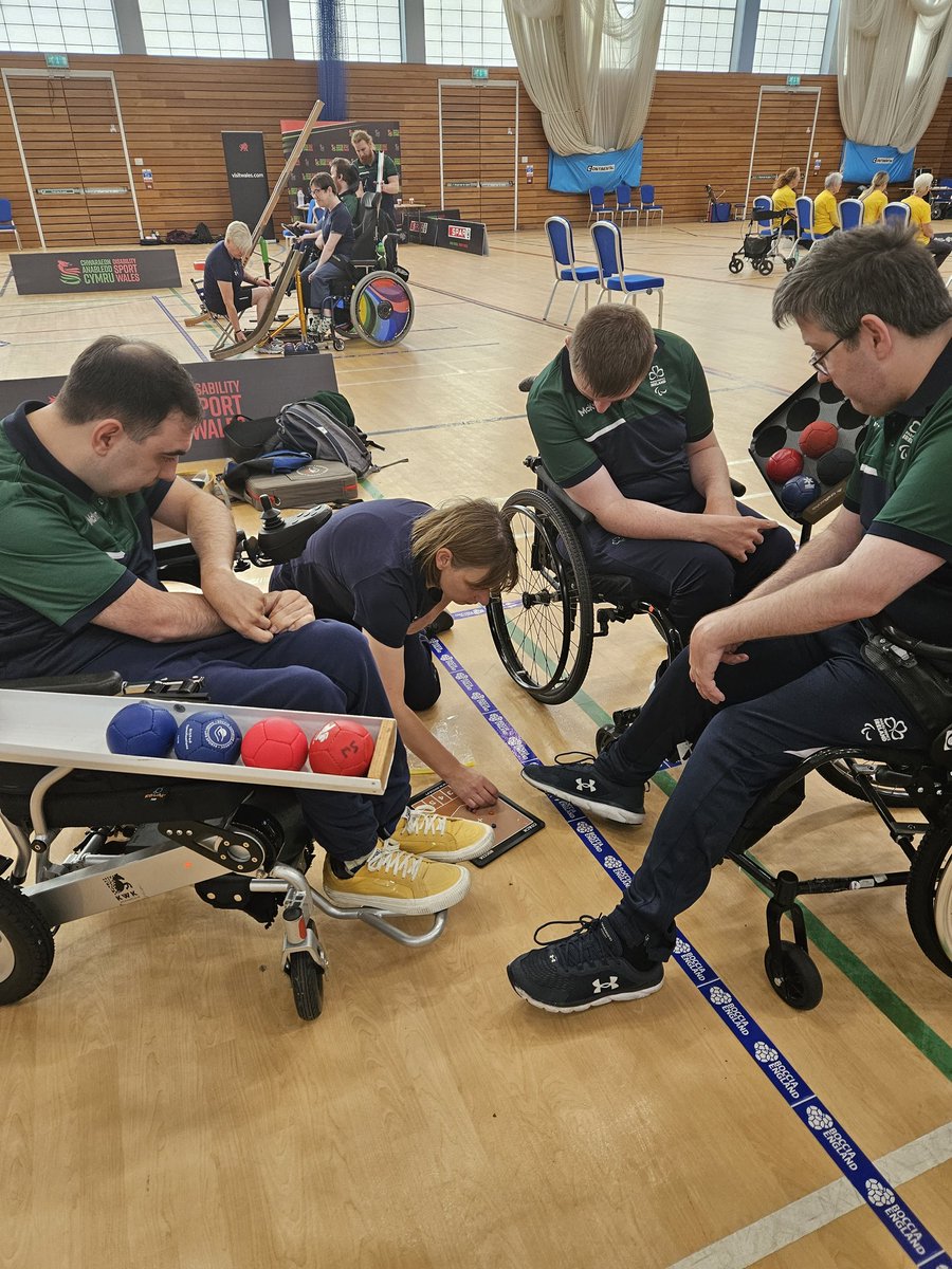 IrishBoccia's tweet photo. Team Ireland in action today. Some great games. Looking forward to tomorrow @ParalympicsIRE #wheeliesontour https://t.co/kMzb8KX8QE