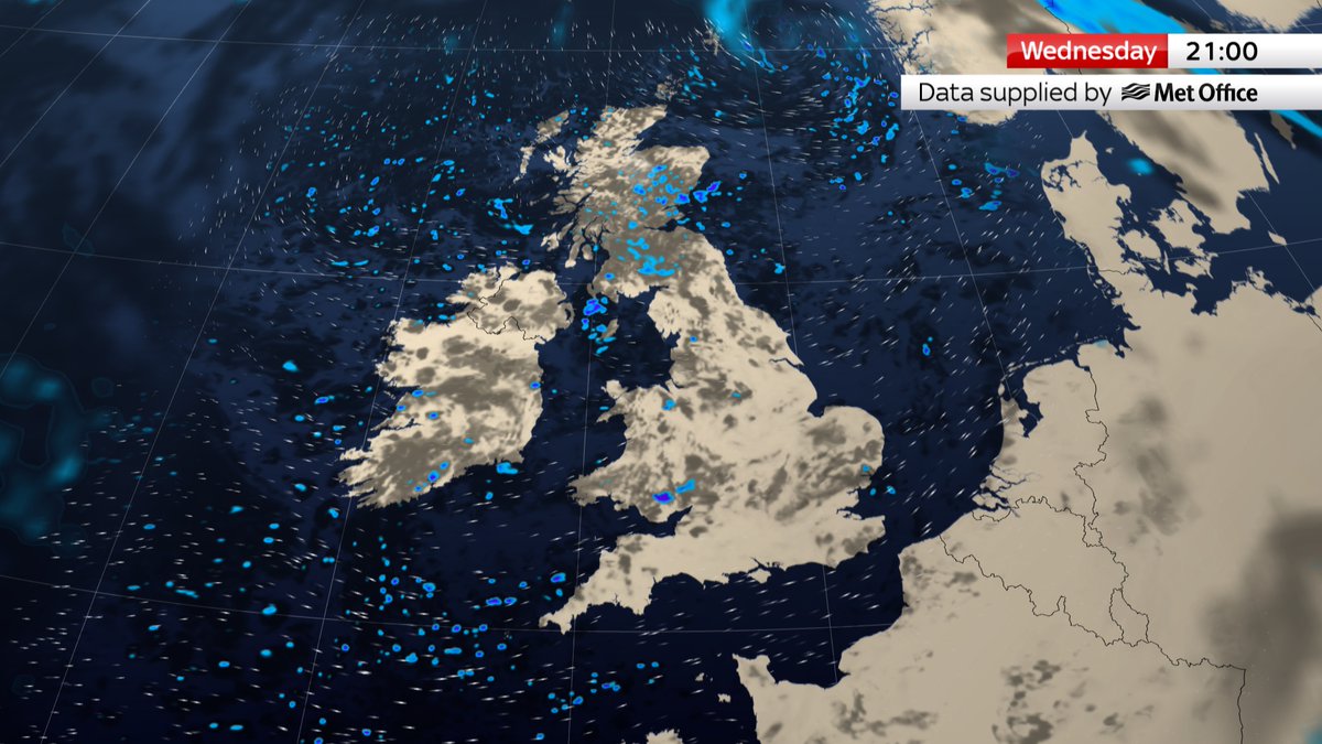 Showers continuing tonight but fairly isolated, becoming largely confined to exposed N, W & Channel coasts later. Wind easing inland
More - https://t.co/f0MOgixoYV https://t.co/DsIpOunoCW