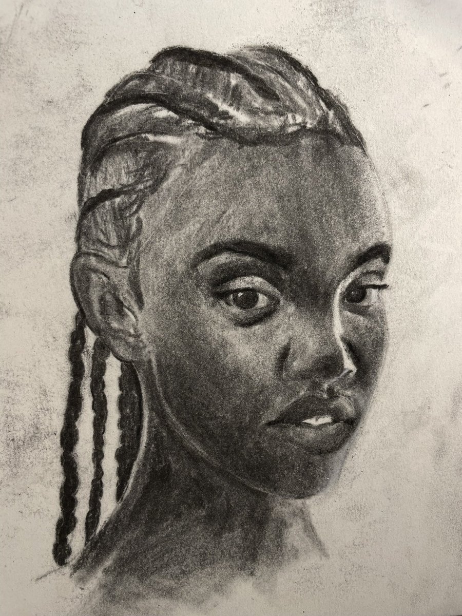 Charcoal practice sketch on paper