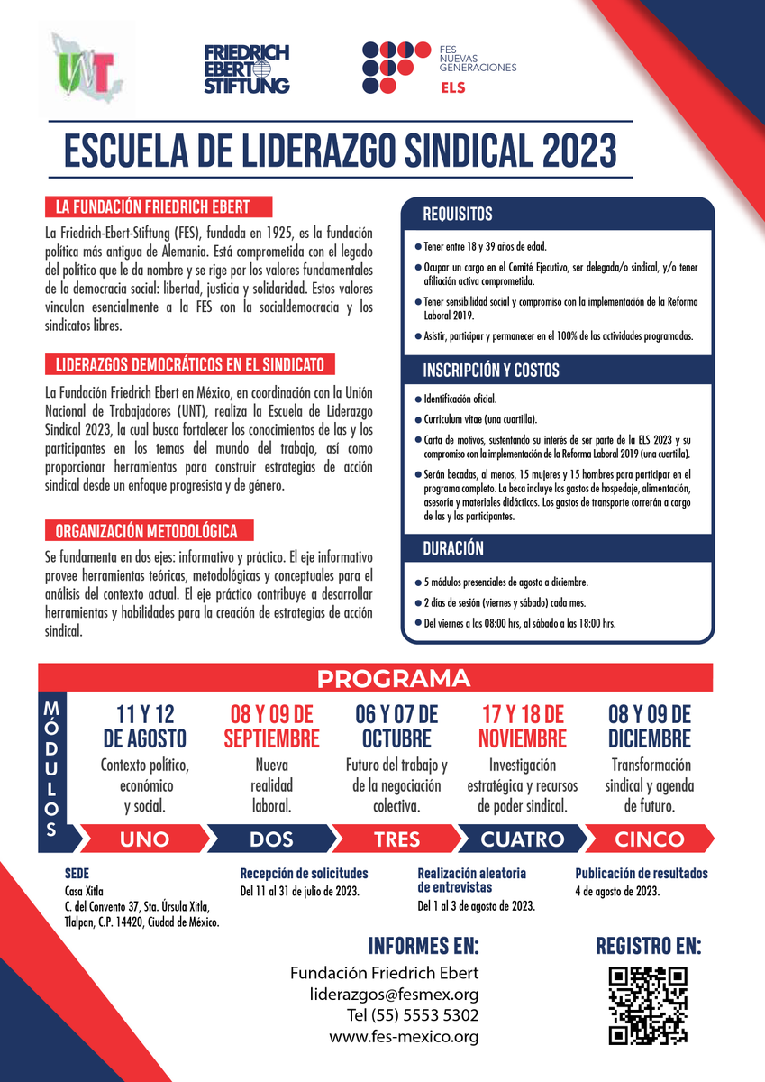 ¡La Convocatoria para la Escuela de Liderazgo Sindical 2023 ya está abierta!

Si eres un/a joven sindicalista, ¡postúlate antes del 31 de julio!

La única manera de aplicar es llenando el Formulario en el siguiente enlace: bit.ly/EscuelaSindica…

Convocatoria completa: