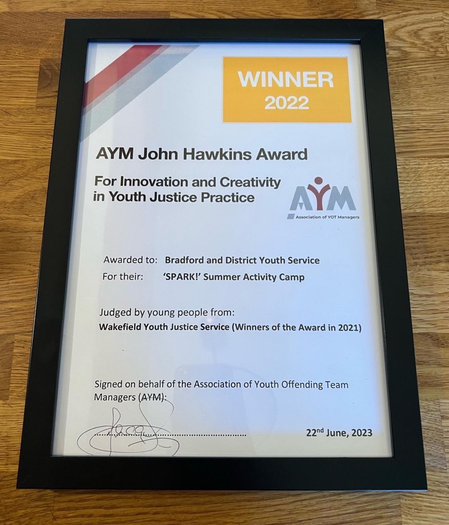 Spark_Camps's tweet photo. We won the #AYM #JohnHawkinsAward for innovation &amp; creativity 2022 🎊 
We are now super busy planning for the best ever @Spark_Camps #Bradford has had yet! #SparkCamp23 🫶🏼 https://t.co/pxTPL6saUf