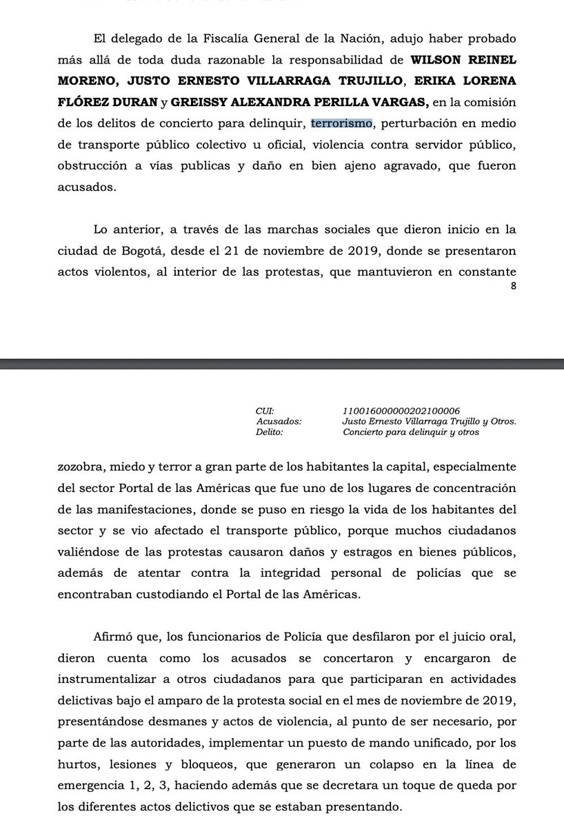 UltimaHoraCR's tweet photo. #PRIMICIA Disidencias de Farc estuvieron detrás de los desordenes y actos vandálicos del estallido social del 21 N de 2019, cuando fueron atacados CAI y estaciones de @TransMilenio.  @CaracolRadio obtuvo el fallo de 85 páginas con 4 condenas por terrorismo y otros delitos. https://t.co/4JzKB9vu4P