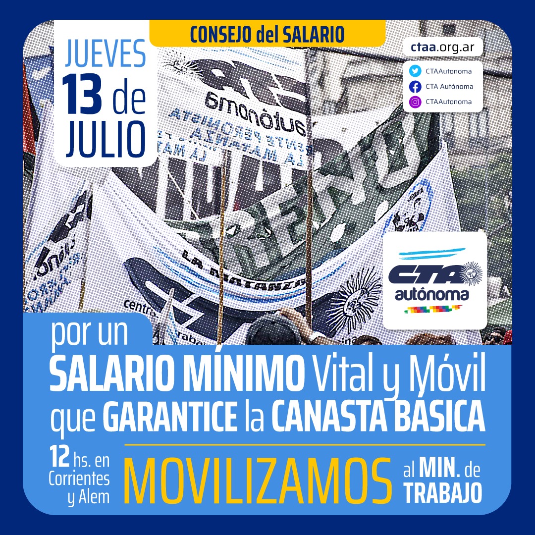 #AumentoSalarialYa 
#salariouniversal 
#movilizamos