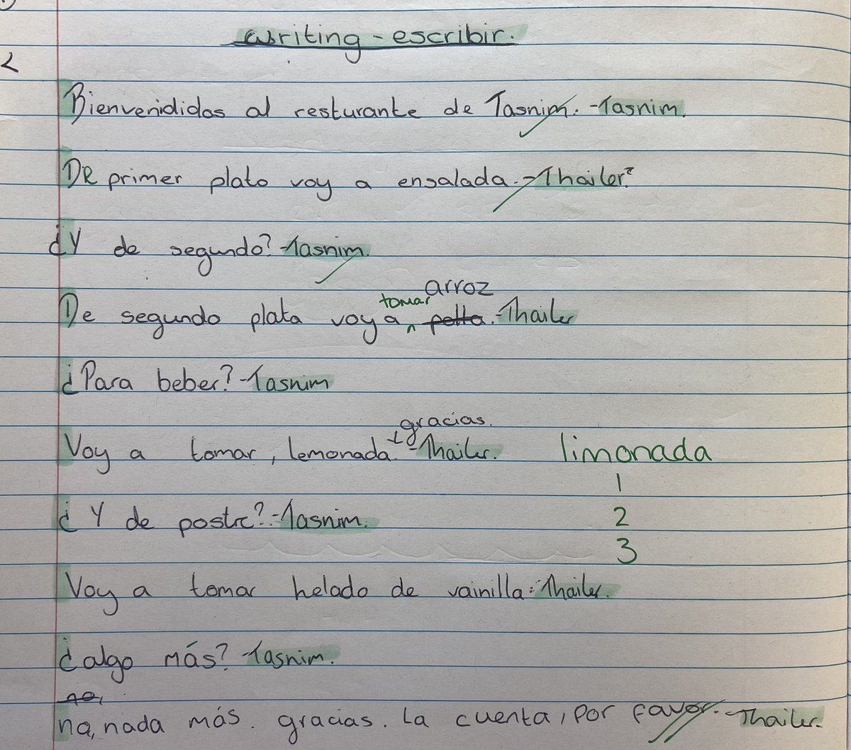 Year 9 have produced some excellent work this week - they have been developing their knowledge of foods in Spanish by creating and performing role plays in a Spanish restaurant. 🫔🍚🍦😋