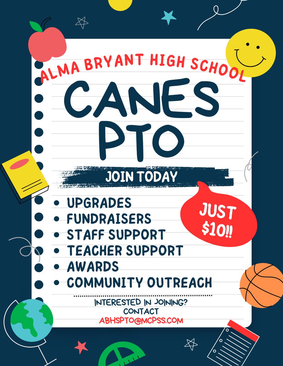 almabryanths's tweet photo. Don't forget to stop by and see our Canes PTO at registration next week and get signed up!
Together we can do so much!!! #CanesPTO #BryantBuilt #CanePride #ParentInvolvement
@dsprinkmcpss @grarrington @TheEyeNetwork1 https://t.co/0jQ52PBV5F