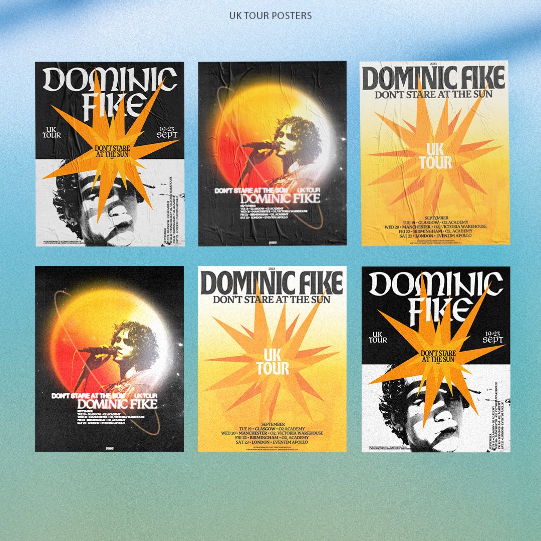 brambi1432's tweet photo. SUNBURN @dominicfike 

This is my concept for @dominicfike new album and tour dates for the uk! 

This got me inspired to create 3 tour posters, merchandise and a new vinyl design! This is took me a couple of days to do so if anyone from any record labels come across this hire me https://t.co/OenEZmJE2q
