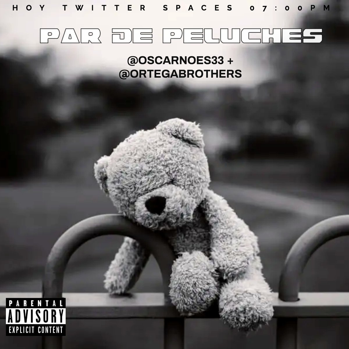 ortegabrothers's tweet photo. Hoy #TwitterSpaces #Spaces con éste par de peluches @OscarNoEs33 y @ortegabrothers conversando sobre #Radio #Creatividad #Monchis #Gastronomía #Cine #Literatura #TV #Redes #CreepyPasta y lo que salga 07:00PM https://t.co/puQ0H8ho8F
