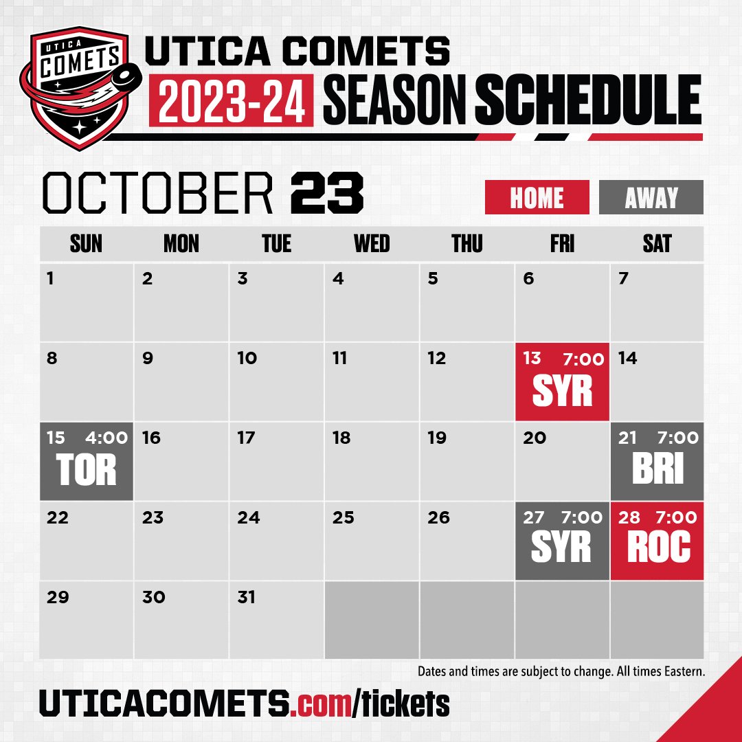 Utica Comets on Twitter "RELAX here's the month by month https //t.co/Wkx7zTarY4" / Twitter