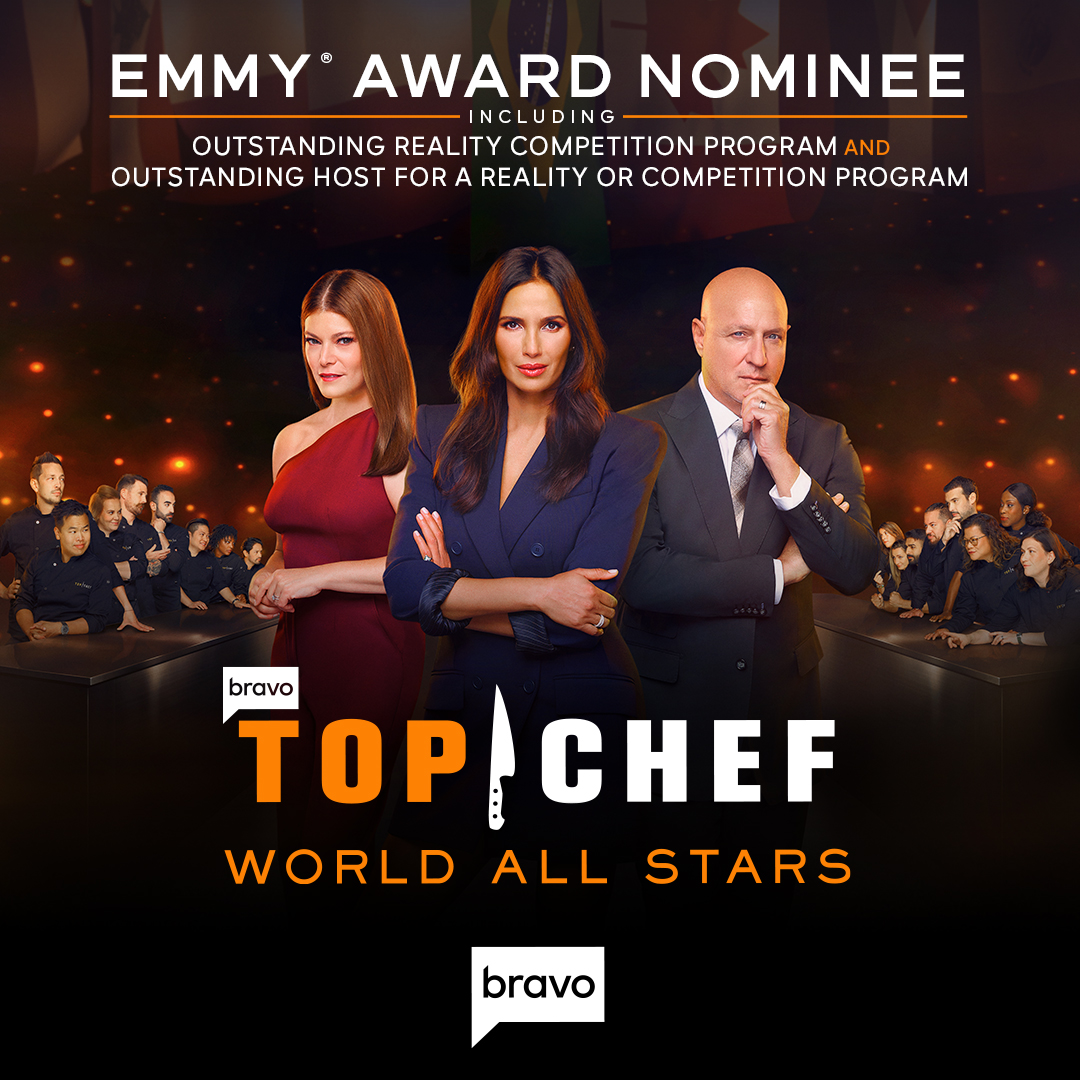 Pack your knives and go...to the #Emmys! Congratulations to #TopChef for a total of 5 Emmy nominations including Outstanding Reality Competition Program and Outstanding Host for a Reality or Competition Program!