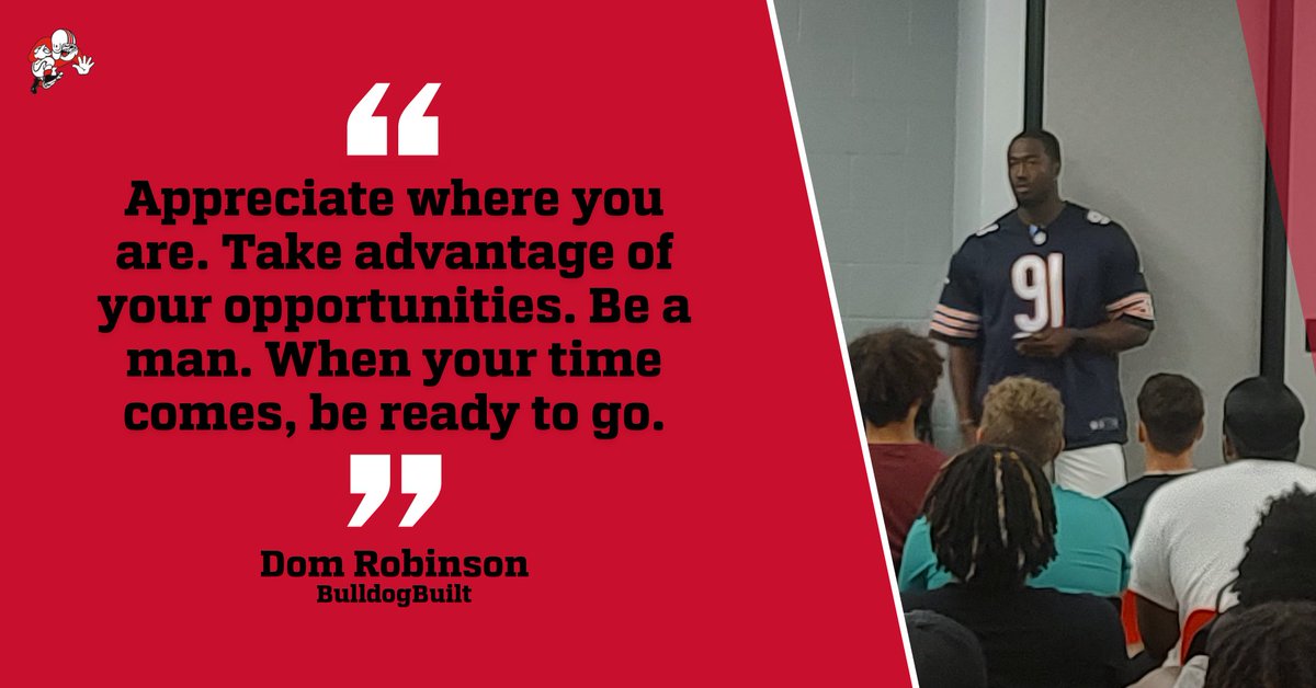 McKinleySports's tweet photo. So many wise words from one of their own.
Thank you @domrob_22 for being here.
#BulldogBuilt https://t.co/wNFw7fbrHr
