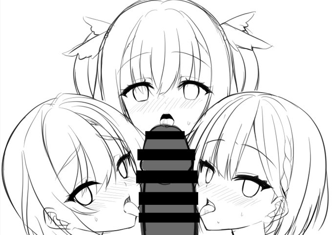 乃愛と天音と彩里のトリプルフェラが見れるアカウントはこちらです(ラフ 