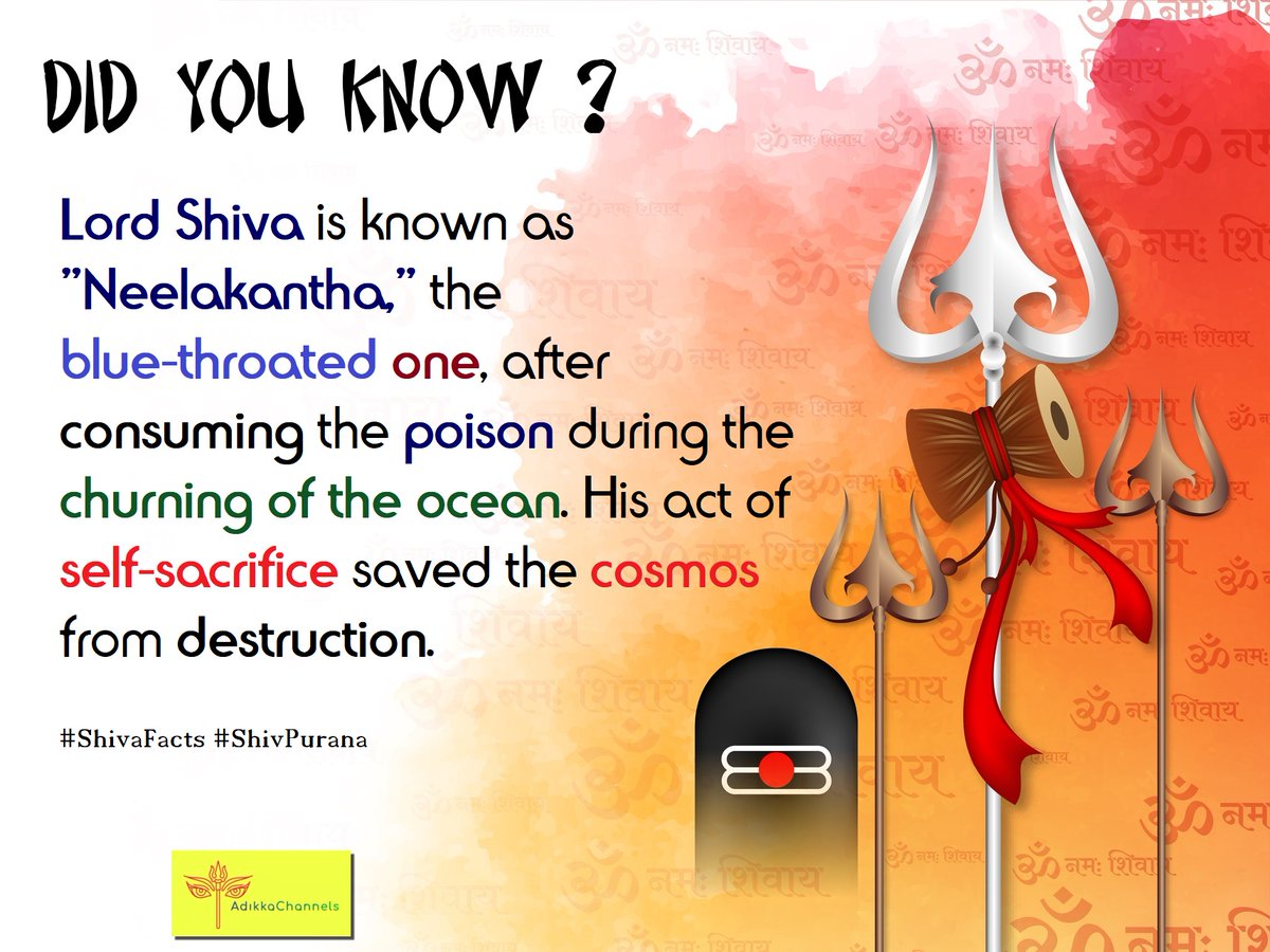 Adikkachannels's tweet image. Dive into the Mythical Lore: Lord Shiva, Neelakantha, the Blue-Throated One, Embodies Resilience and Sacrifice. Explore the Fascinating Story of Divine Protection and Redemption. #ShivaFacts #ShivPurana #Neelakantha #HarHarMahadev #adikkachannels